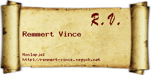 Remmert Vince névjegykártya
